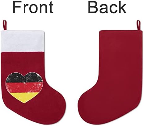 Германија срце ретро знаме Божиќно порибување Божиќни чорапи торбичка куќа семејство Божиќ декор
