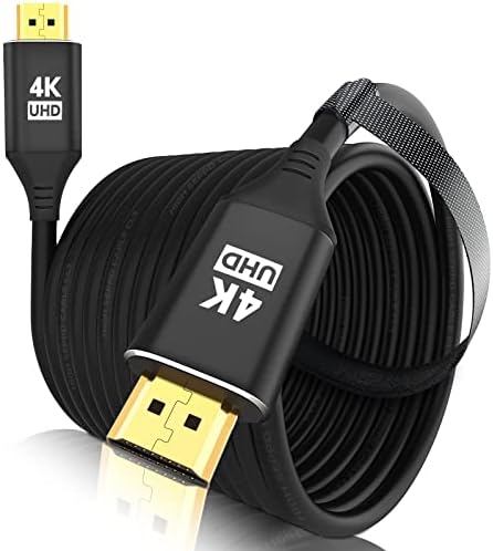 Kelink 4K HDMI кабел 40feet, in-wall CL3 оценет HDMI кабел 2.0 поддршка со голема брзина HD заштитен кабел компатибилен со Roku TV/Laptop/PC/HDTV