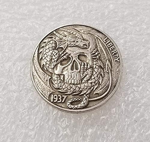 1937 година Wanderer Coin Buffalo Copysouvenir Rollyty Coin Coin Подарок