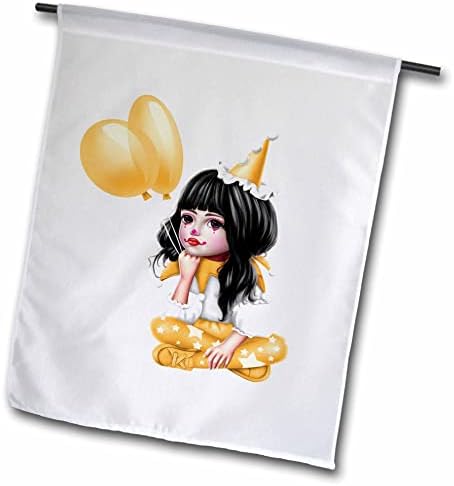 3дроза Симпатична Темнокоса Кловн Девојка Со Балони Во Жолто-Знамиња