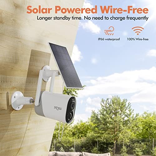 Безжична Безбедносна Камера на отворено, Соларна Безбедносна Камера За Дома, 2,4 G Wifi Надзорна Камера Со Сирена И Рефлектор,