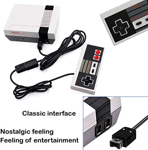 Genleas 2 пакувачки контролер за игри со рампа ретро игра џојстик со 2 пакет 3 метарски кабел за продолжување Заменете за Nintendo Mini NES Classic Edition