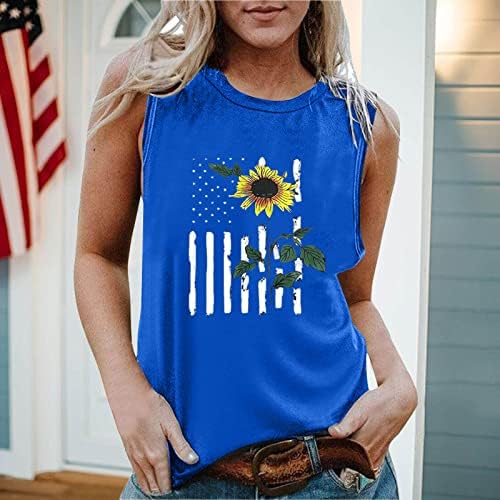 Смешно 4 -ти јули резервоарот за женски маички со американско знаме летни патриотски маички за независност графички кошули