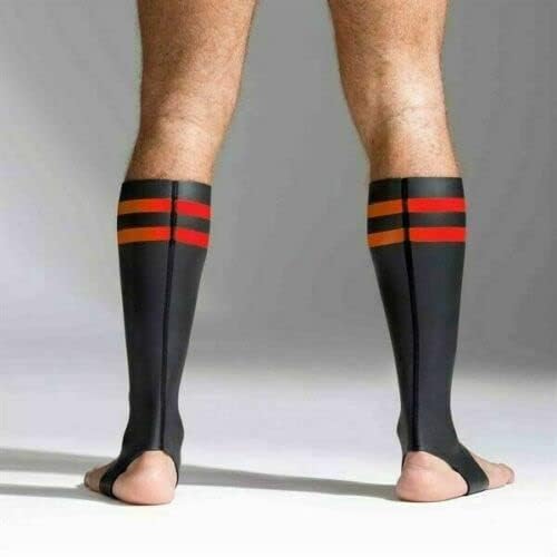Неопренови чорапи високи двојни нео-ленти гумени ленти Шест живописни бои Неопрени тркачи Фетиш чорапи BDSM