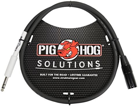 Pig Hog PX4T6 XLR машки до 1/4 TRS кабел за инструменти, 6 стапки и PHM6 високи перформанси 8мм XLR микрофон кабел, 6 стапки