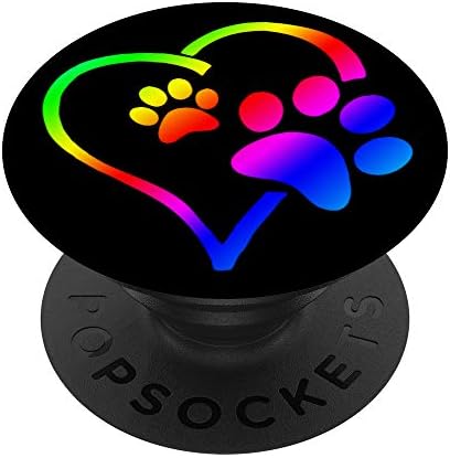 Rainbow Dog Paw Print lубител на lубовник подарок срце црни поппокети заменливи поплипки