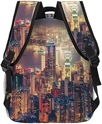 ВАУБЕД Хонг Конг Секојдневен Ранец Печатен Ранец, Модна Класична Торба За Лаптоп, Патување Работа Кампување Пешачење