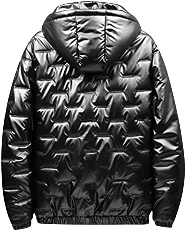 Xzhdd down puffer јакни за мажи, зимска лесна патент со качулка со отворено памук со ветровитост, вметната надворешна облека