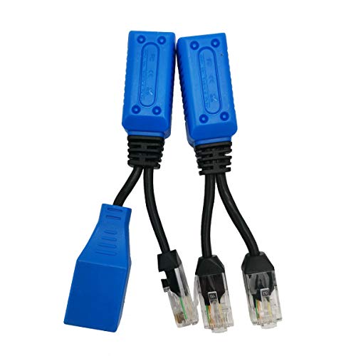 2 пара RJ45 Ethernet Cable Combiner Splitter Комплет за споделување за безбедносни камери, компатибилен со формати Civ/TVIAHD/CVBS,