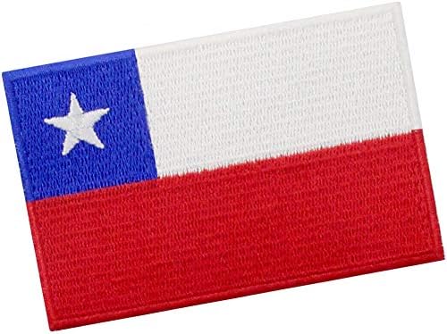 Ембао Чиле знаме за лепенка извезена Национална морална апликација железо на шиење на чилеанскиот амблем