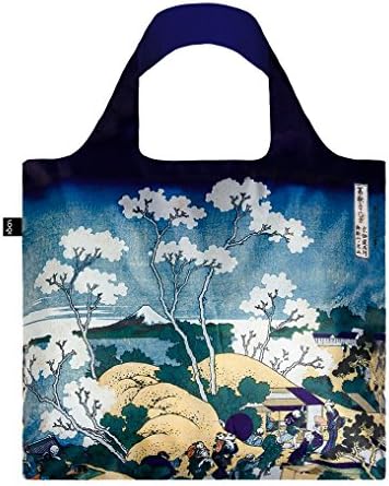 Колекција на музеи Локи од 2 азиски инспирирани за еднократно шопинг/торби за намирници ~ Фуџи на Хокусаи од Гостенима и Големиот бран. Компактен,