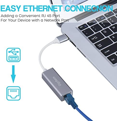 USB До Етернет Адаптер, GIOCHEM АЛУМИНИУМ USB 3.0 до 100/1000 Gigabit Ethernet Lan Мрежен Адаптер За MacBook, Површина, Лаптоп КОМПЈУТЕР