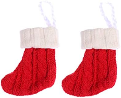 Абаодам 2 ПАРЧИЊА Божиќни Чорапи За Плетење Ножеви Вилушки Торбичка Креативни Држачи За Садови Симпатични Торби За Прибор За Јадење