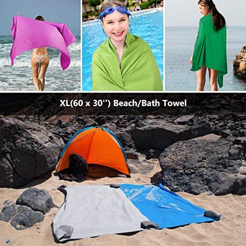 Авенија Камп пешкир 2 пакет, Брза сув микрофибер крпа, компактен патнички крпи за теретана, спорт, пешачење, ранец, плажа, јога, пливање