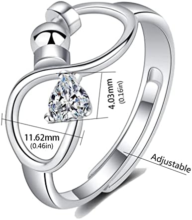 Свадба прстен за жени мода Дванаесет родени камења со вознемиреност Декомпресија ротирачки прстен накит роденденски подарок за