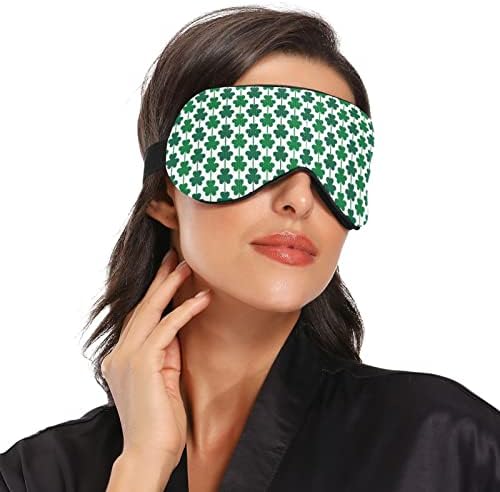 Unisex Sleep Eye Eye Mask ST-Patrick-Day-Green-Lucky-Clover Night Sleeper Mask Удобно око за очи за спиење
