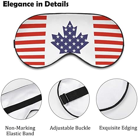 Американско Канадско Знаме Смешна Маска За Очи За Спиење Мека Покривка За Очи Со Врзани Очи Со Прилагодлив Ремен Ноќна Сенка За Очи За
