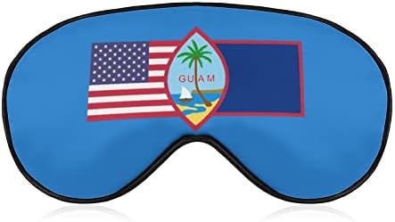 Гуам Знаме &засилувач; Американско Знаме За Спиење Маска За Очи Сенка За Очи Со Прилагодлив Ремен Врзани Очи За Патување Со Авион