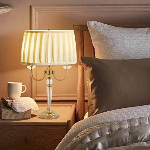 FZZDP Американска ламба за ламба за лампи за ткаенини за ламба, нордиска едноставна просторија во спална соба во кревет во кревет
