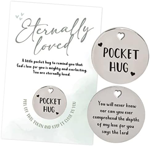 Token на џебна прегратка на Naveeti - џебна прегратка го чува loveубовен токен, религиозен знак, вера подарок, подарок за дипломирање, размислување