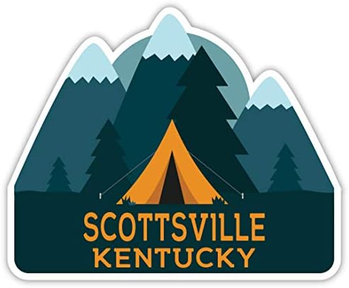 Скотсвил Кентаки сувенир со 2-инчен винил декларирачки налепници за кампување за кампување дизајн