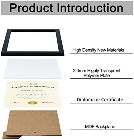 Elsker & Home A4 Picture Frame Black, Horizontal и Vertical за Wallид и TableTop, приказ за документ, сертификат, диплома, награда,
