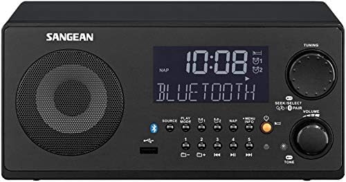 Sangean WR22BK FM-RBDS/AM/USB Bluetooth Digital Tabletop радио со далечински управувач