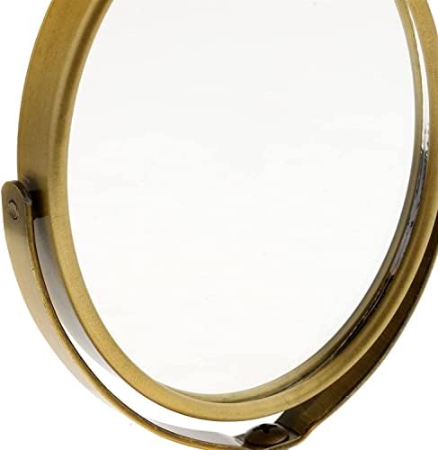 KRIVS огледало со двојно странично огледало Нормално лупа на овално огледало со метална табела за табела Десктоп Декоративна револтирана шминка