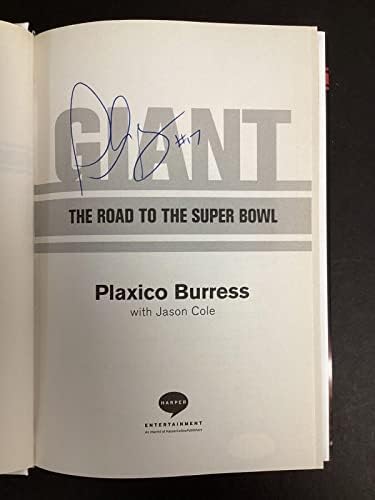 Плаксико Бурс потпишан гигант за книги HCB Football Catch Giants Superbowl Auto JSA - NFL автограмираше разни предмети