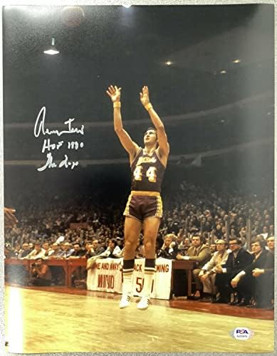 Jerryери Вест потпиша фотографија 11x14 Lakers Autograph HOF 1980 лого натпис JSA 2 - Автограмирани НБА фотографии