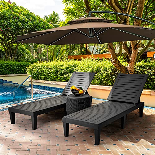 Yitahome Chaise Outdoor Lounge столици со прилагодлива потпирач за грб, цврсти ловори за внатрешен двор и базен, лесно склопување и водоотпорен
