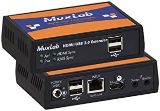 MuxLab HDMI USB 2.0 Продолжувач Комплет 500457 | HDMI USB 2.0 HDBT 4k60 Видео Продолжувач Комплет Cat5e/6 RJ45 Приклучок Кабел