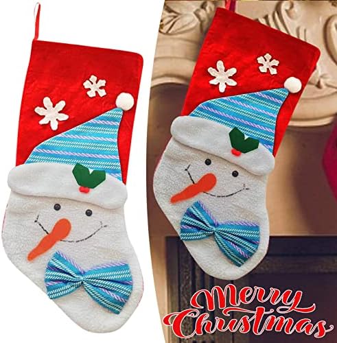 Мини украси Мини Божиќни чорапи 1 пакет 4 Ерипирање на елки за украси за порибување на елки, држач за картички за подароци, Санта снежен човек, соседи Детска забава Д?