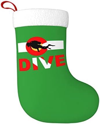 Cutedwarf Colorado Slag Scuba Dive Cristma Codrings Божиќни украси на дрво Божиќни чорапи за Божиќни празнични забави подароци 18-инчи