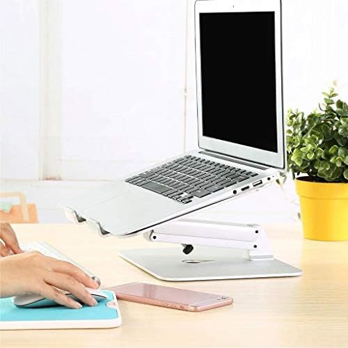 Стенд за лаптоп на алуминиум WSSBK, ергономски висина на висина за преклопување на лаптопот за биро, лента за кревет за кауч и софа