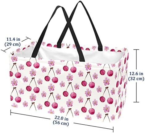 Кошар за еднократно шопинг акварел розова цветна цреша образец преносно преклопување пикник намирници торбички за перење торба за купување торба