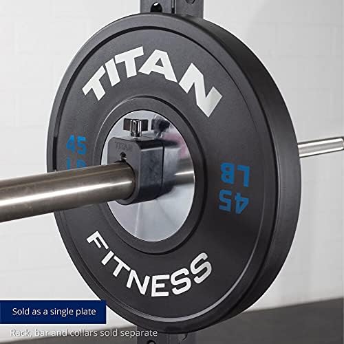 Titan Fitness Black Elite Olimpic Bumper Plate 45 lb. гума со челик вметнете единечна плоча