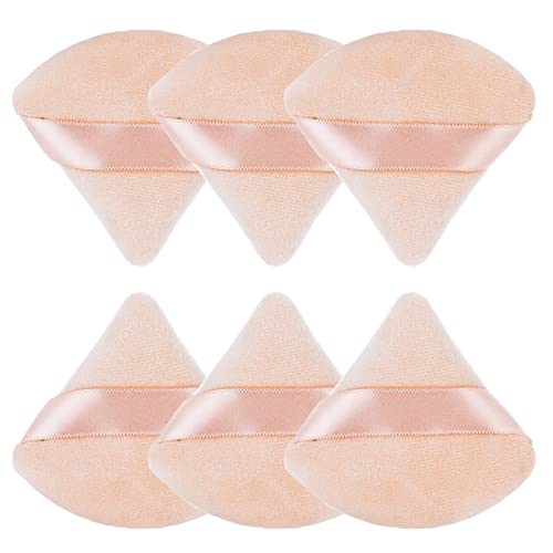 Sibba 6 парчиња во прав Триаголник во форма на триаголник Форма на лице шминка за лабава прашина Фондација мек козметички сунѓер Влажен