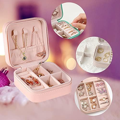 Godchoices Невечер предлог подароци Персонализирана кутија за накит за патувања, кутија за организатор за накит за кожни накит со
