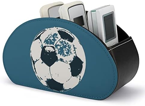 Фудбалска топка уметност стил PU кожа далечински управувач на држачот за складирање на десктоп кутија со 5 оддели
