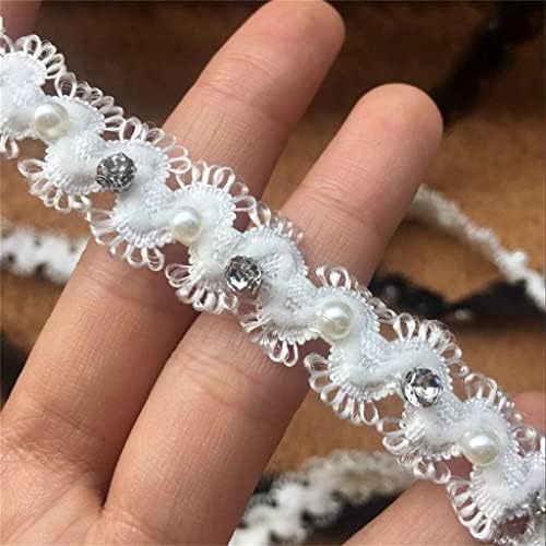 Yfqhdd сјај 3D брадавици од чипка ткаенина везена лента јака Апликација за венчаници за венчаница