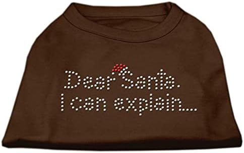 Производи за миленичиња Мираж 14-инчи Драги Дедо Мраз можам да ја објаснам кошулата за печатење на Rhinestone за домашни миленици,