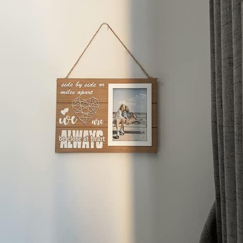 Ylu yni Најдобра пријателска рамка за слика, дрвен wallиден декор, има фотографија од 4 x 6 инчи, уникатни подароци за пријателки за жени, роденден, дипломирање, пријателст