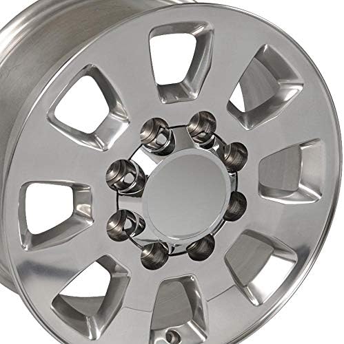 ОЕ Wheels LLC 18 инчен раб се вклопува 8x165.1 Тешкиот сребрен тркало CV75A 18x8 Полирано тркало Hollander 5501