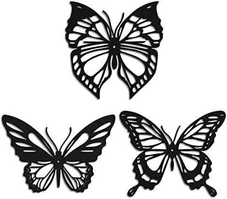 Метал Пеперутка Ѕид Уметност Декор, Црна Пеперутка Ѕид Уметност Ѕид Декор Пеперутка Ѕид Декорации Пеперутка Виси Декор За Фарма
