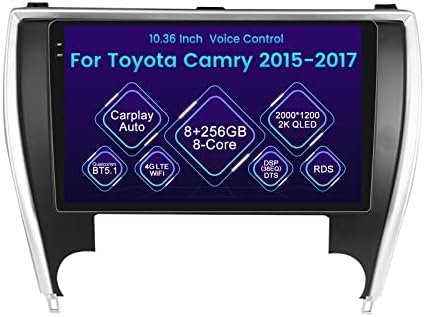 Андроид 10 Автомобил Радио Стерео За Тојота Камри 2015-2017, Biorunn 10.36 инчен GPS Navi Окта Основни Гласовна Контрола Carplay Android