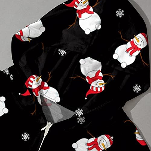 Пандаи што одговара на Божиќните PJs за семејство 2022 Снежен човек печатено од патент за спиење со ноќева облека со римпер со качулка