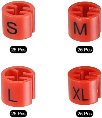 ПАТИКИЛ ОБРАЗОВАНИЕ ОБРАЗОВАНИЕ маркер S/M/L/XL Големина Поставете ја шипката за закачалка за кодирање во боја на облека црвена, пакет