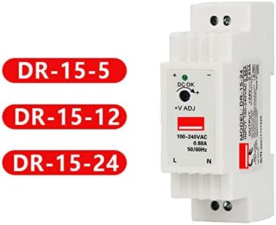 Anzoat Industrial DIN Rail Префрлување на електрична енергија DR-15 15W единечен излез 5V 12V 24V AC до DC Конвертор на прекинувач за напојување