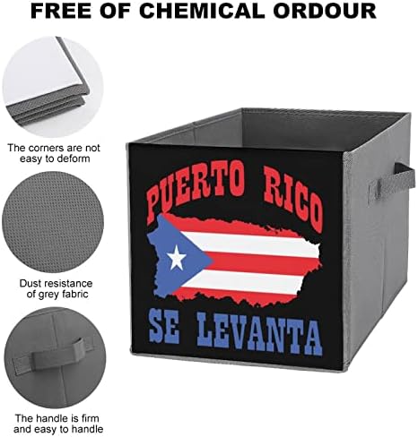 Порторико Се Леванта5 Склопувачки Коцки За Складирање Ткаенини Кутија 11 Инчни Преклопливи Канти за Складирање Со Рачки
